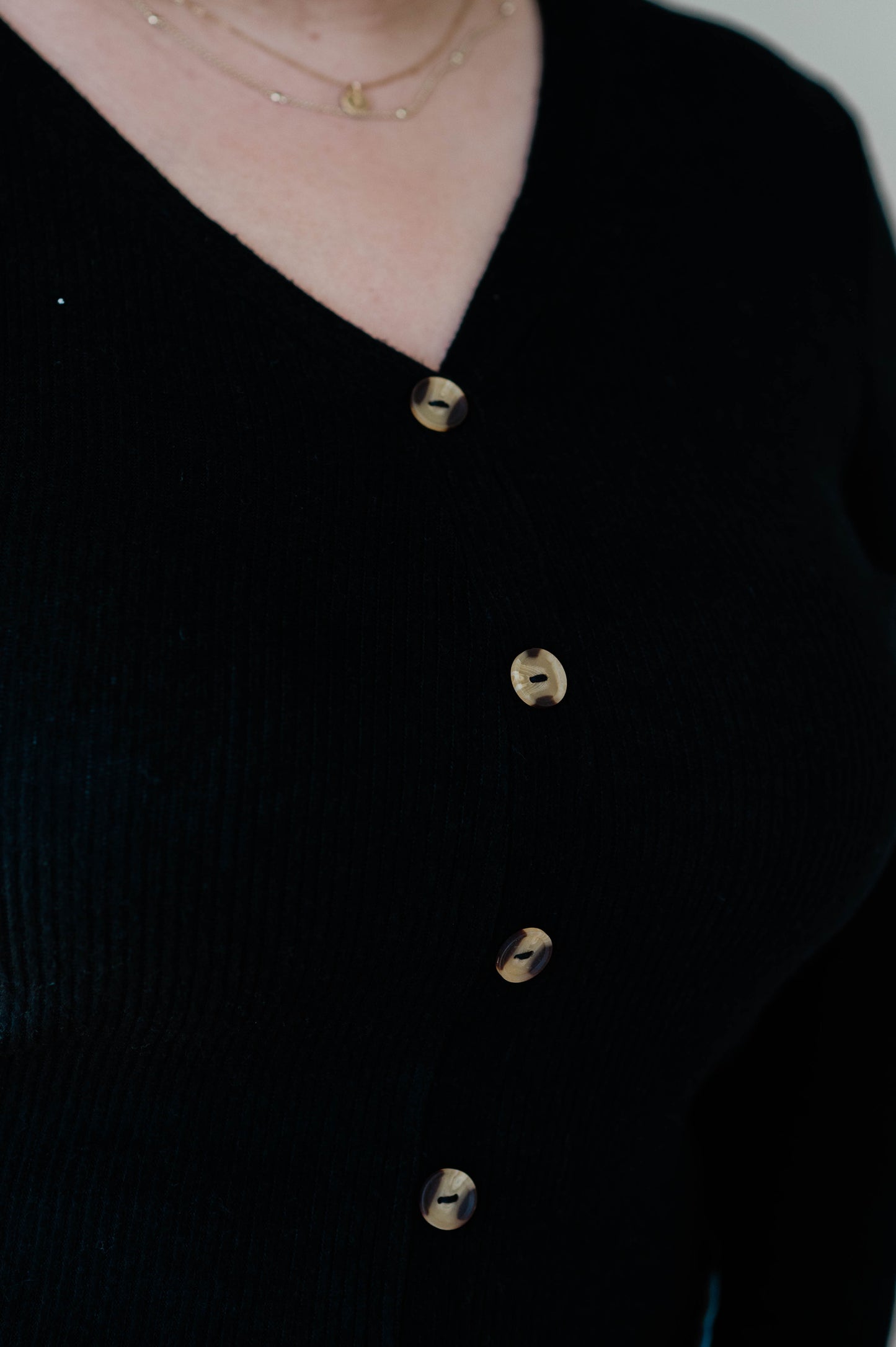 Ribbed Button Long Sleeve