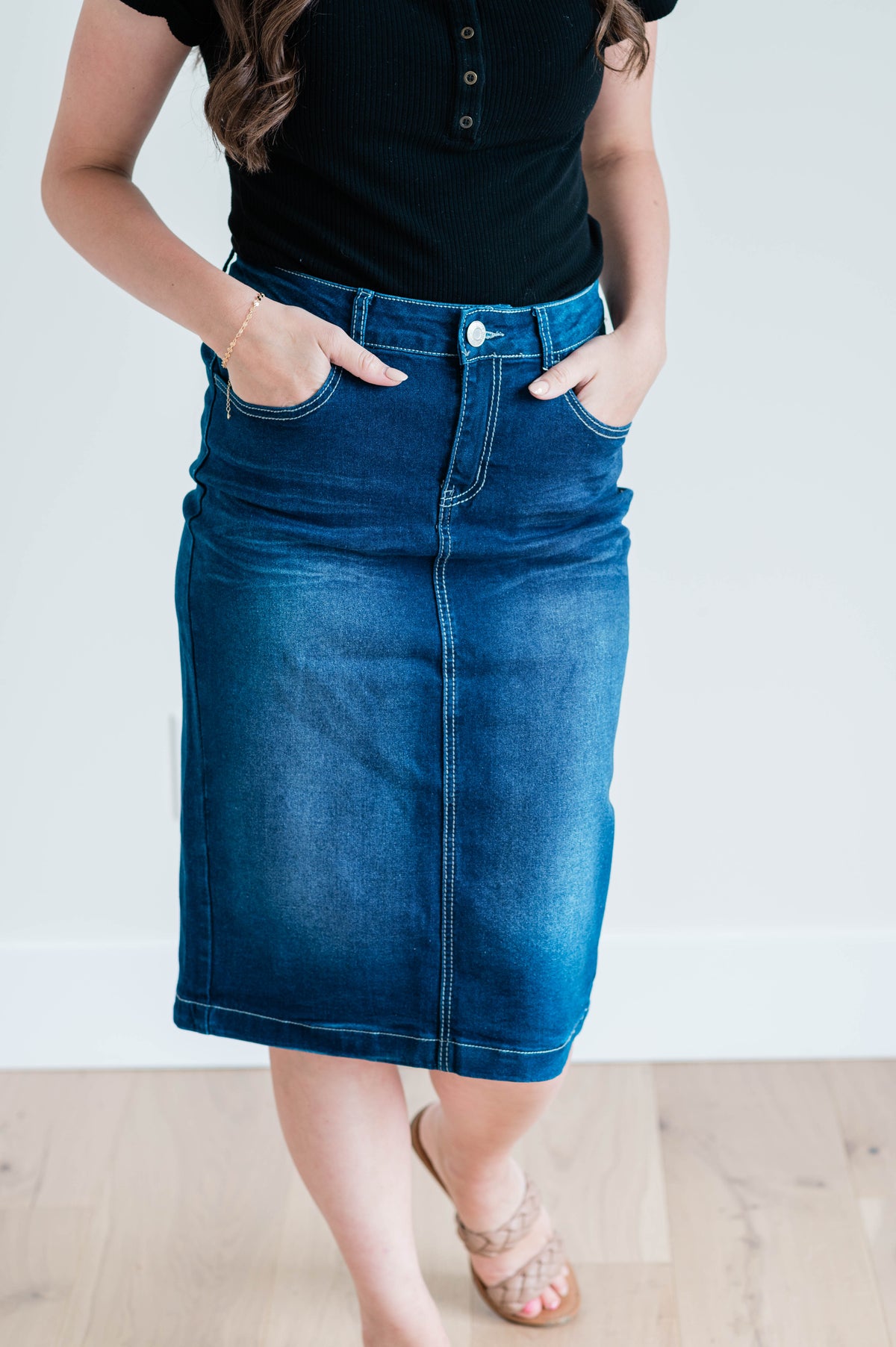 Dark Indigo Wash Denim Skirt