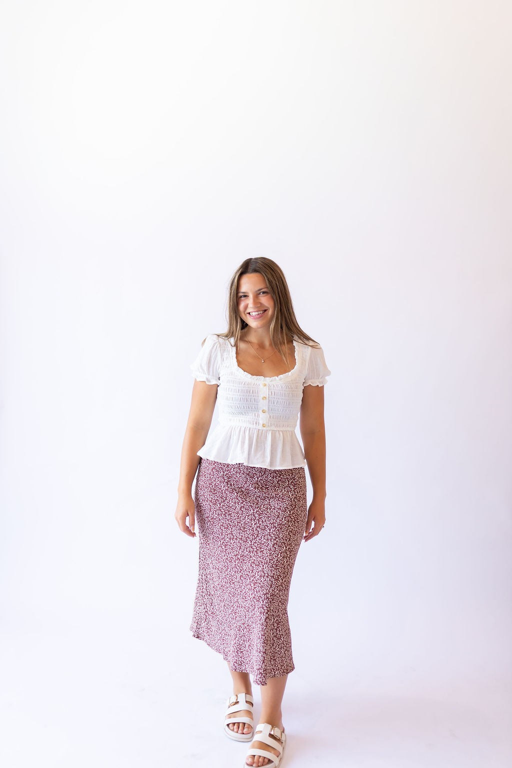 Hailey Midi Skirt -Brown