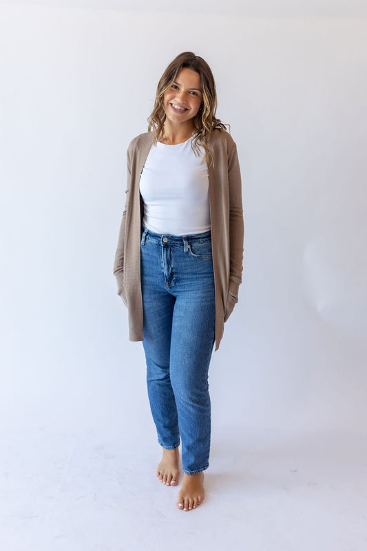 Ellison Open Cardigan -Mocha