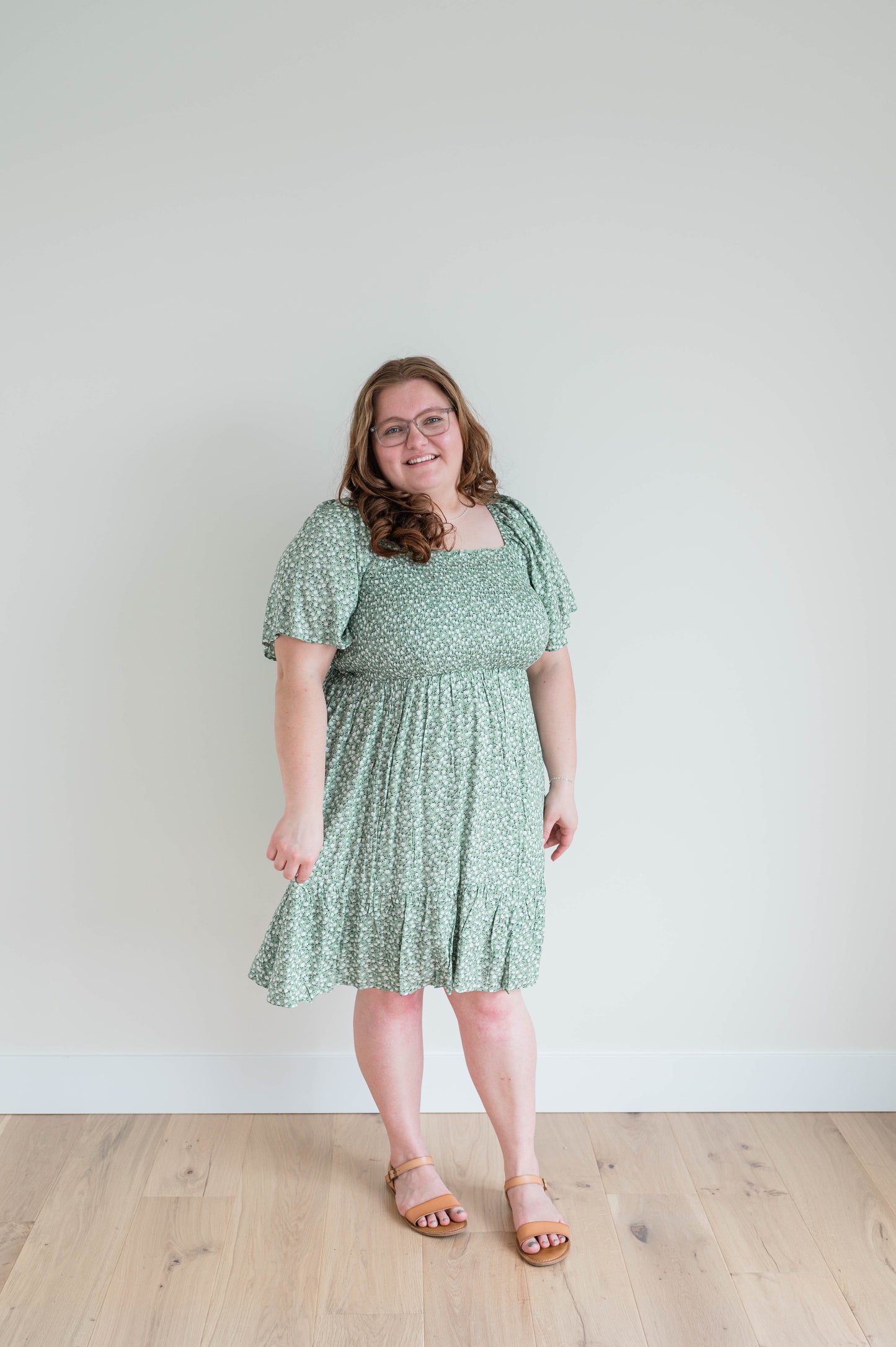 Super Comfy Convertible Smocked Mini Dress - Sage