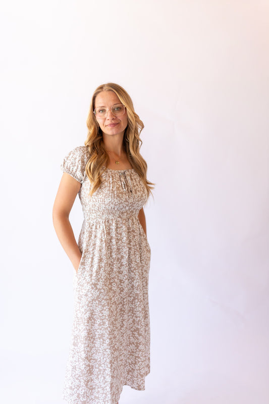 Karina Midi Dress -Taupe