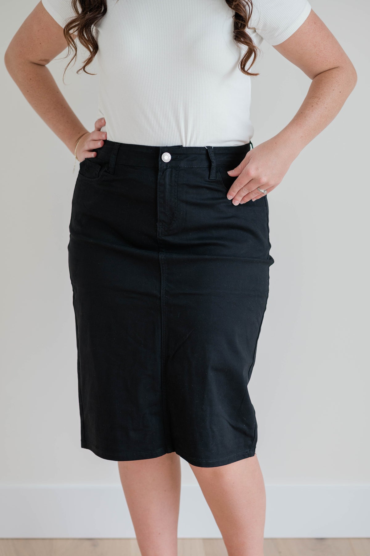 Black Denim Skirt