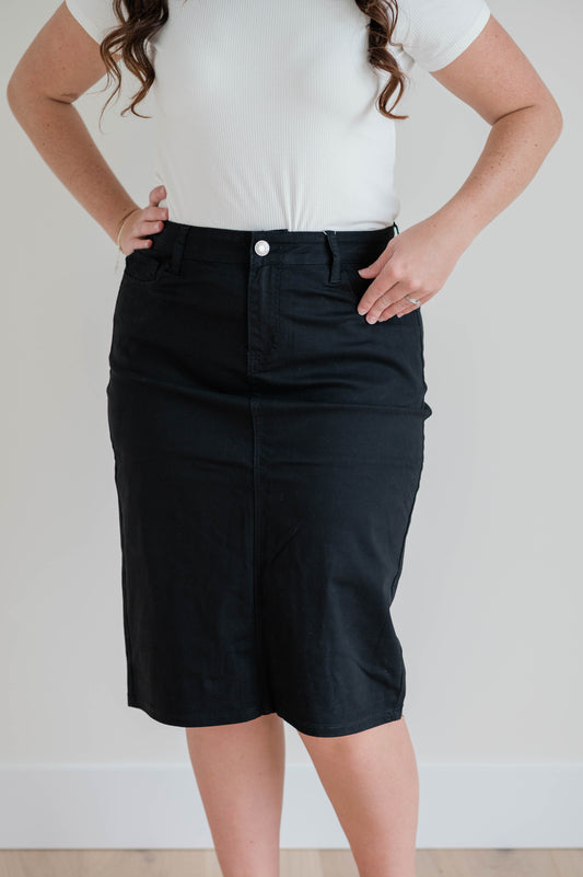 Black Denim Skirt