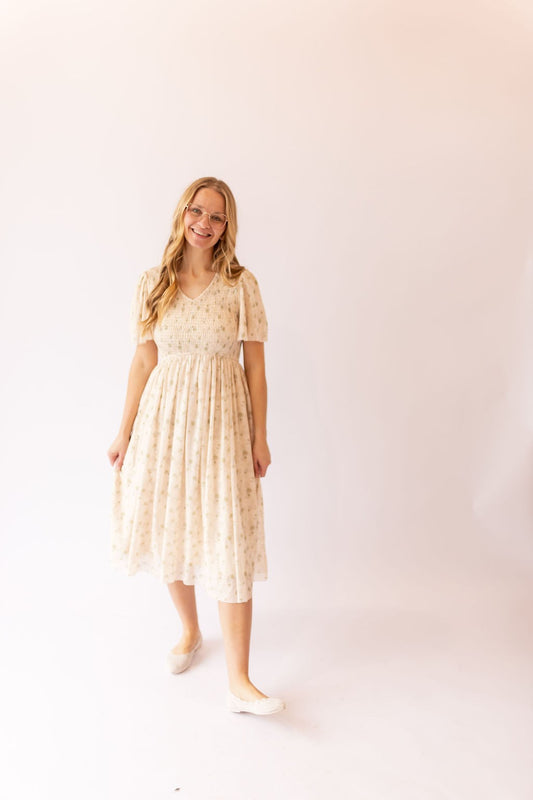 Martha Floral Pleated Dress