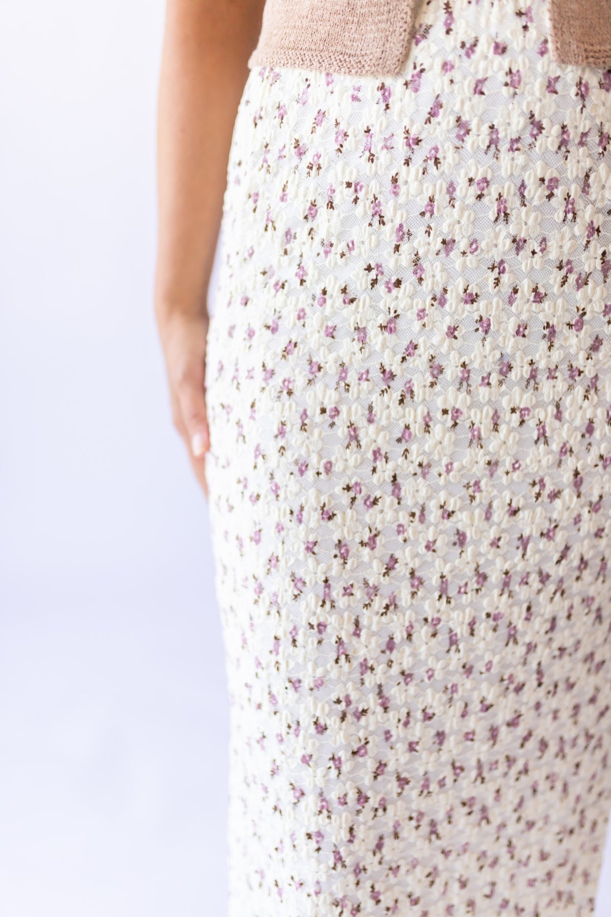 Desirae Floral Maxi Skirt -Purple