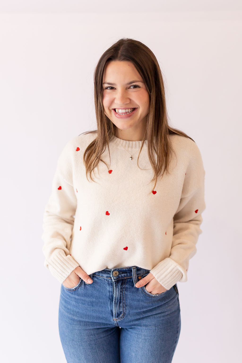 Embroidered Heart Sweater