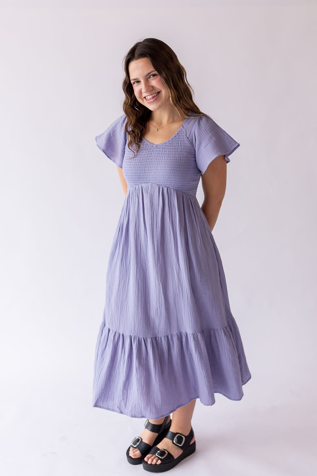 Kendall Dress in Ash Blue