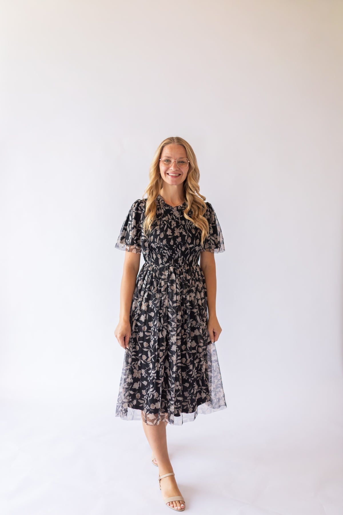 Brianna Midi Dress -Black
