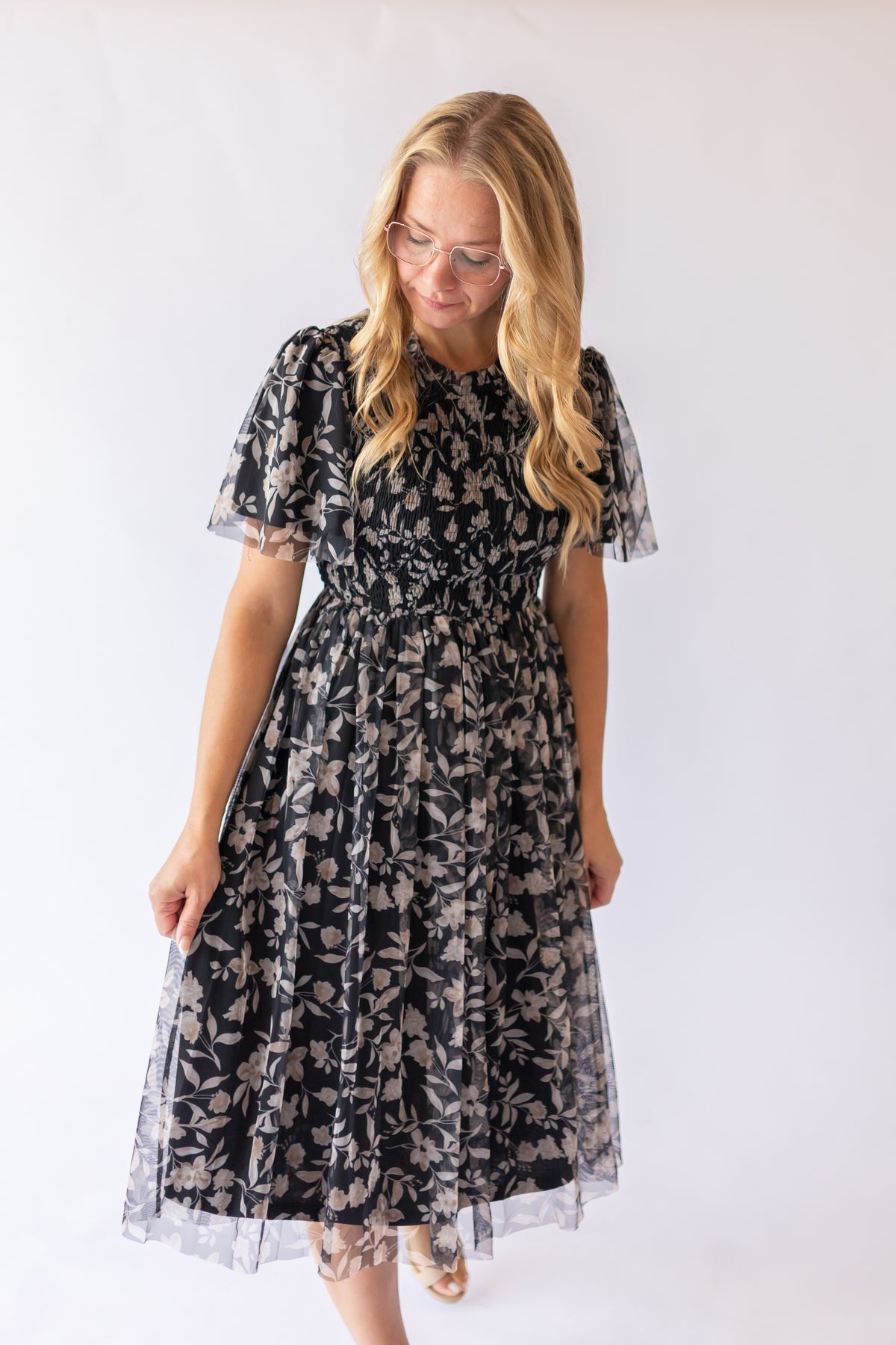 Brianna Midi Dress -Black