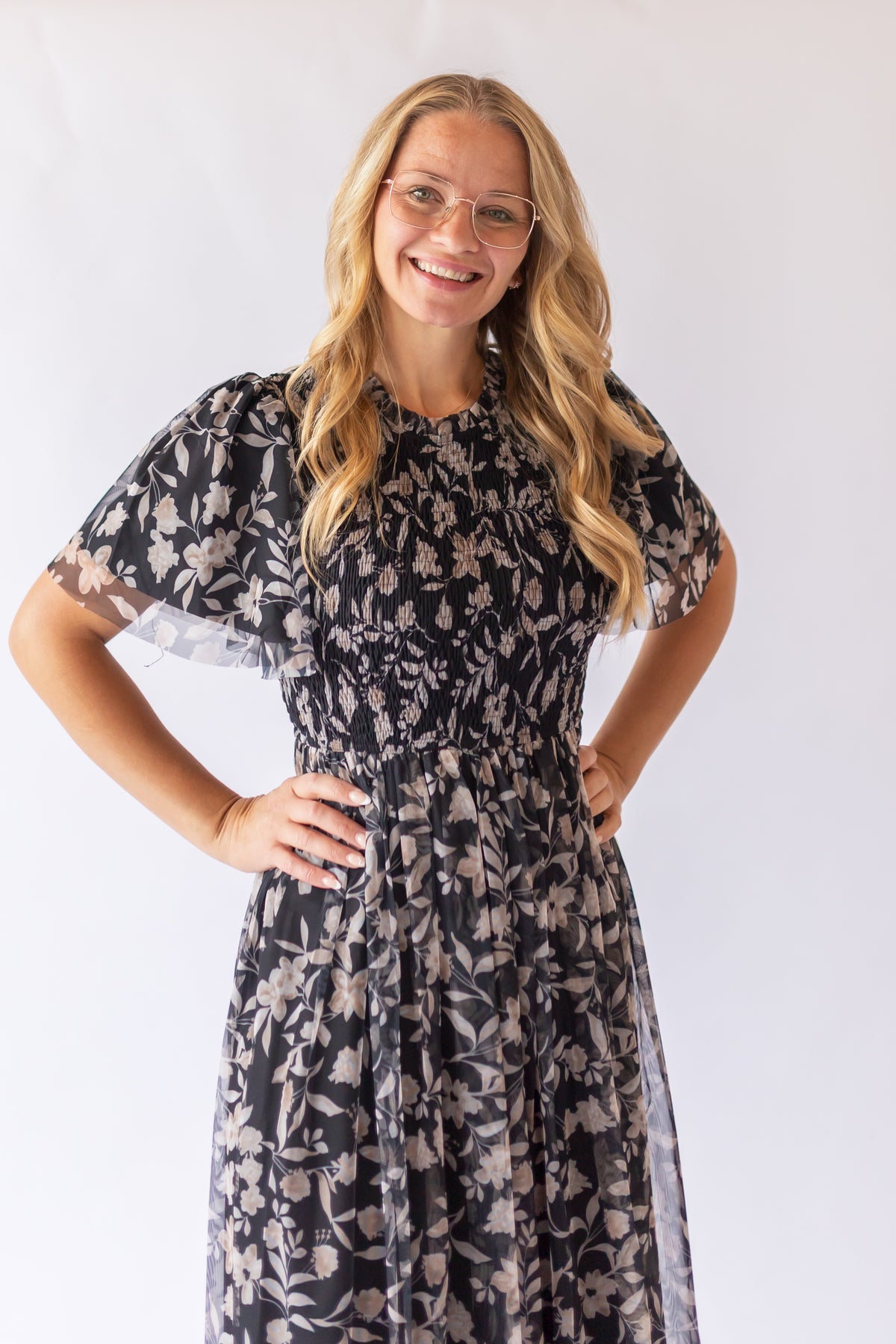 Brianna Midi Dress -Black