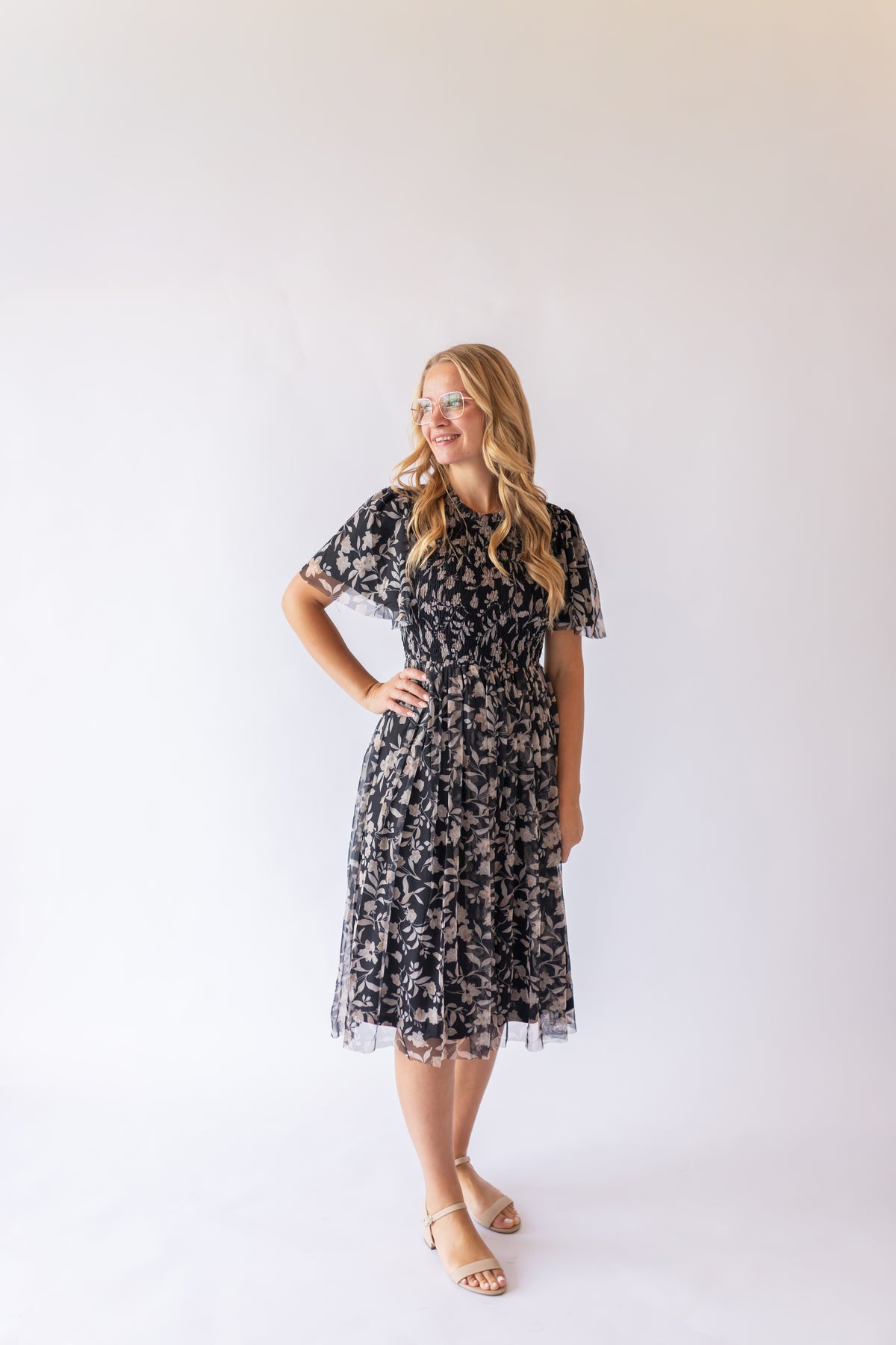 Brianna Midi Dress -Black