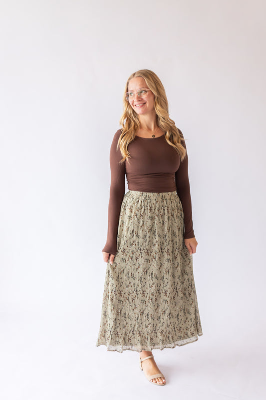 Kayla Accordion Skirt -Green