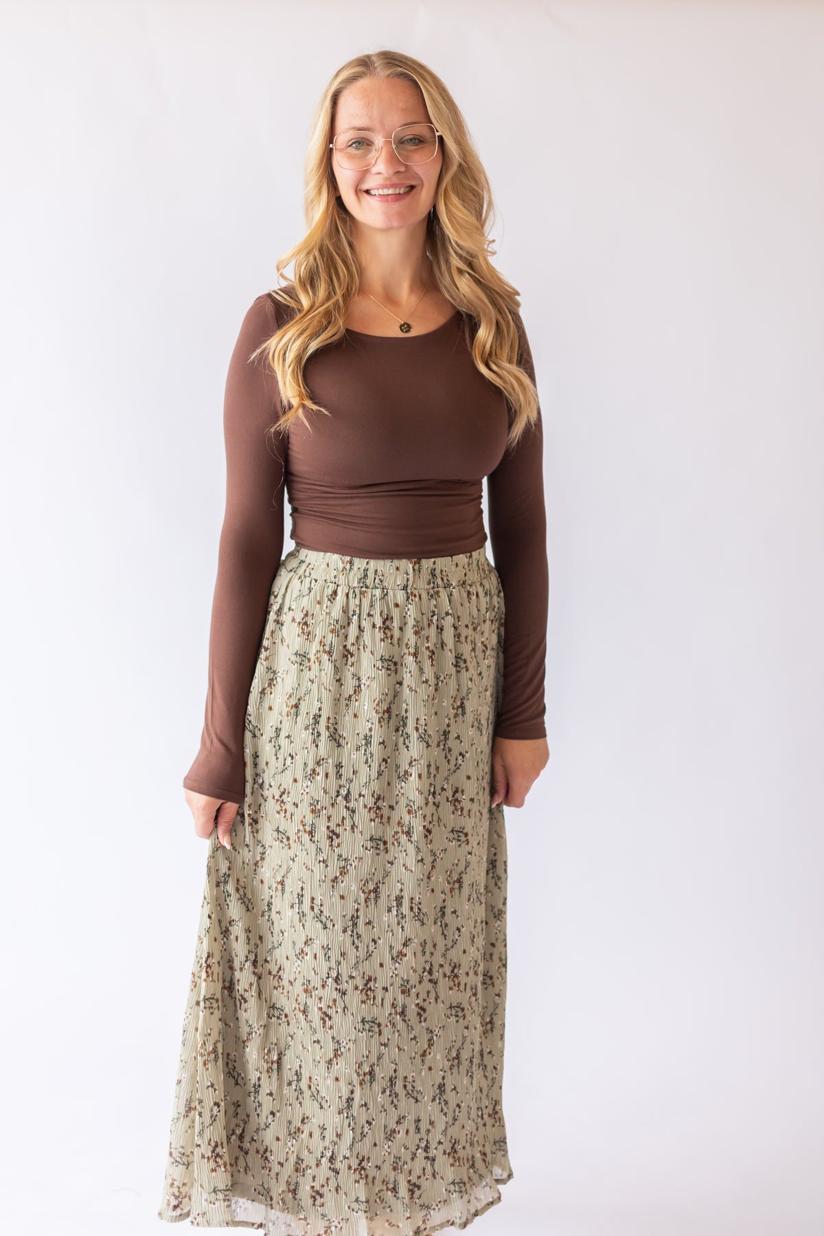 Kayla Accordion Skirt -Green