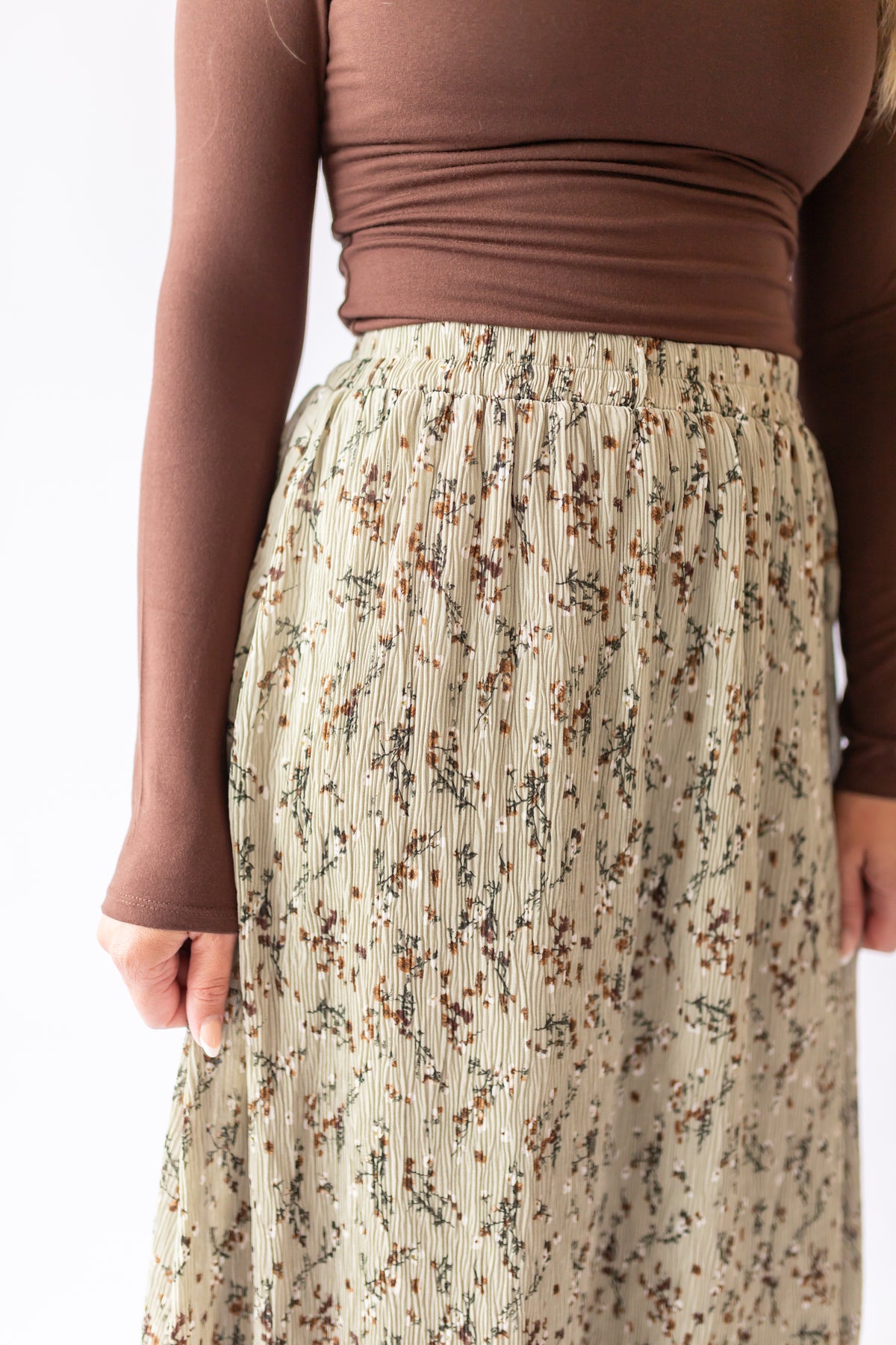 Kayla Accordion Skirt -Green