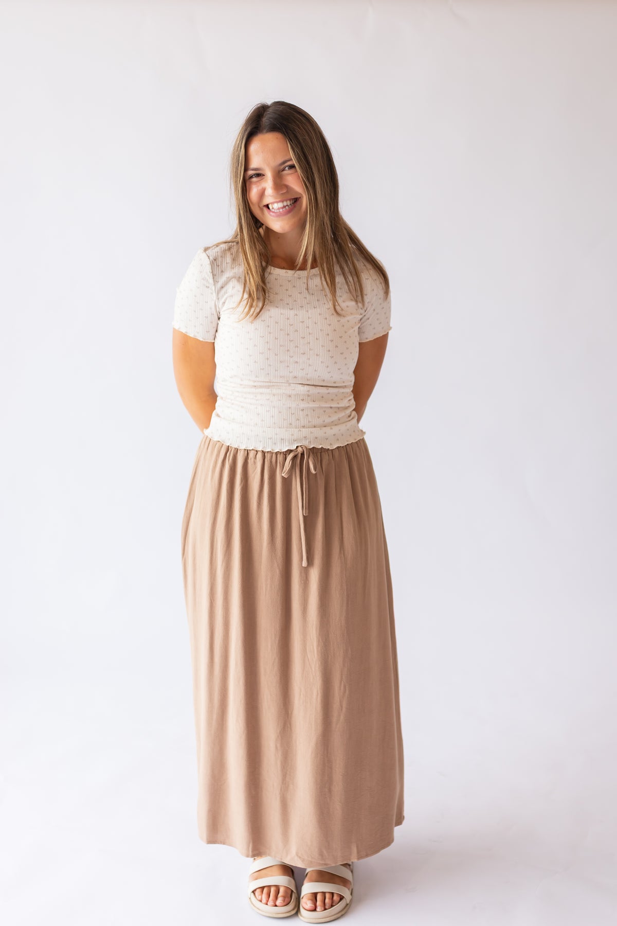 Brooke Linen Drawstring Maxi Skirt