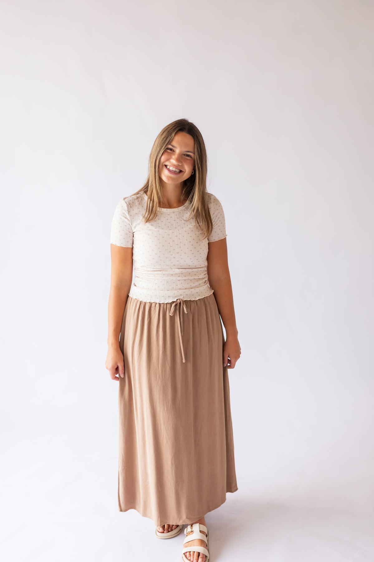Brooke Linen Drawstring Maxi Skirt