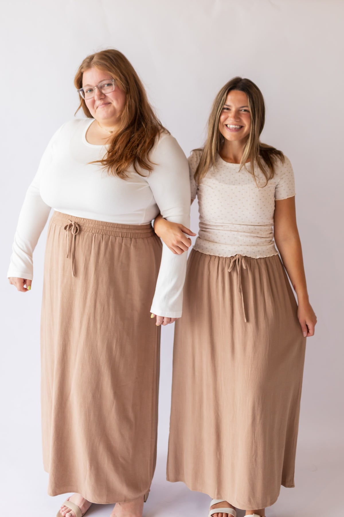 Brooke Linen Drawstring Maxi Skirt -Plus