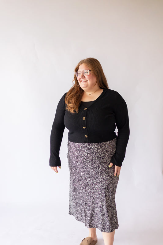 Hailey Midi Skirt Black -Plus