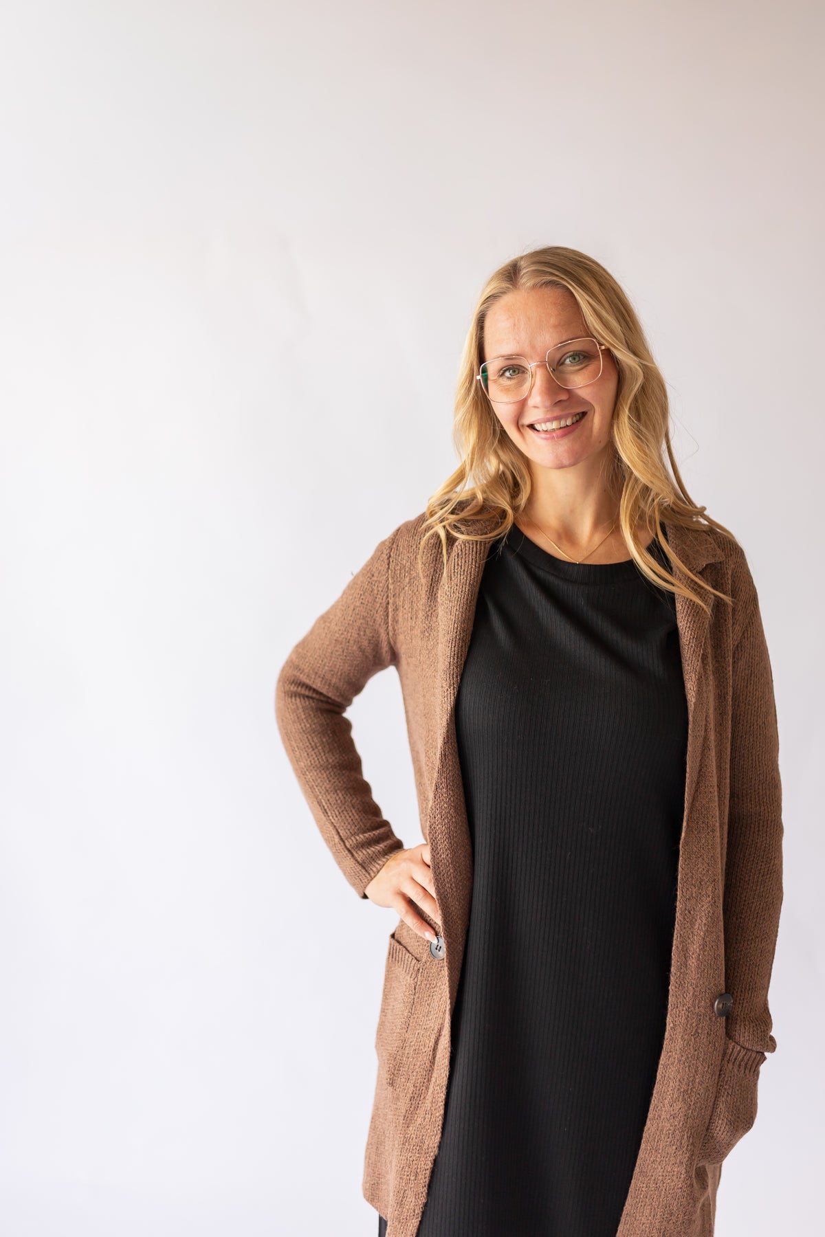 Long Sleeve Sweater Jacket -Cocoa