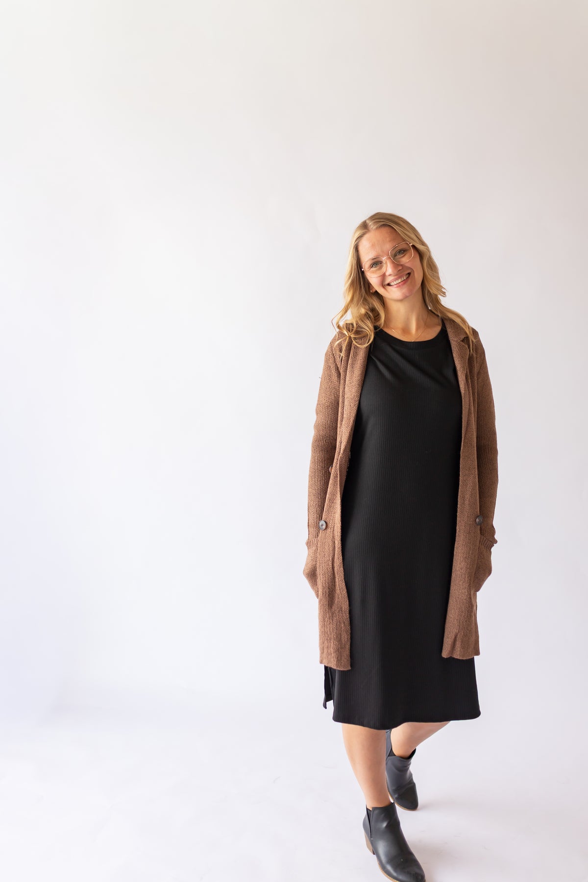 Long Sleeve Sweater Jacket -Cocoa