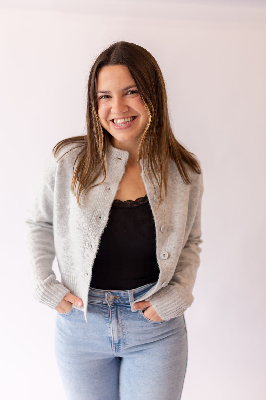 Megan Cardigan -Heather Grey