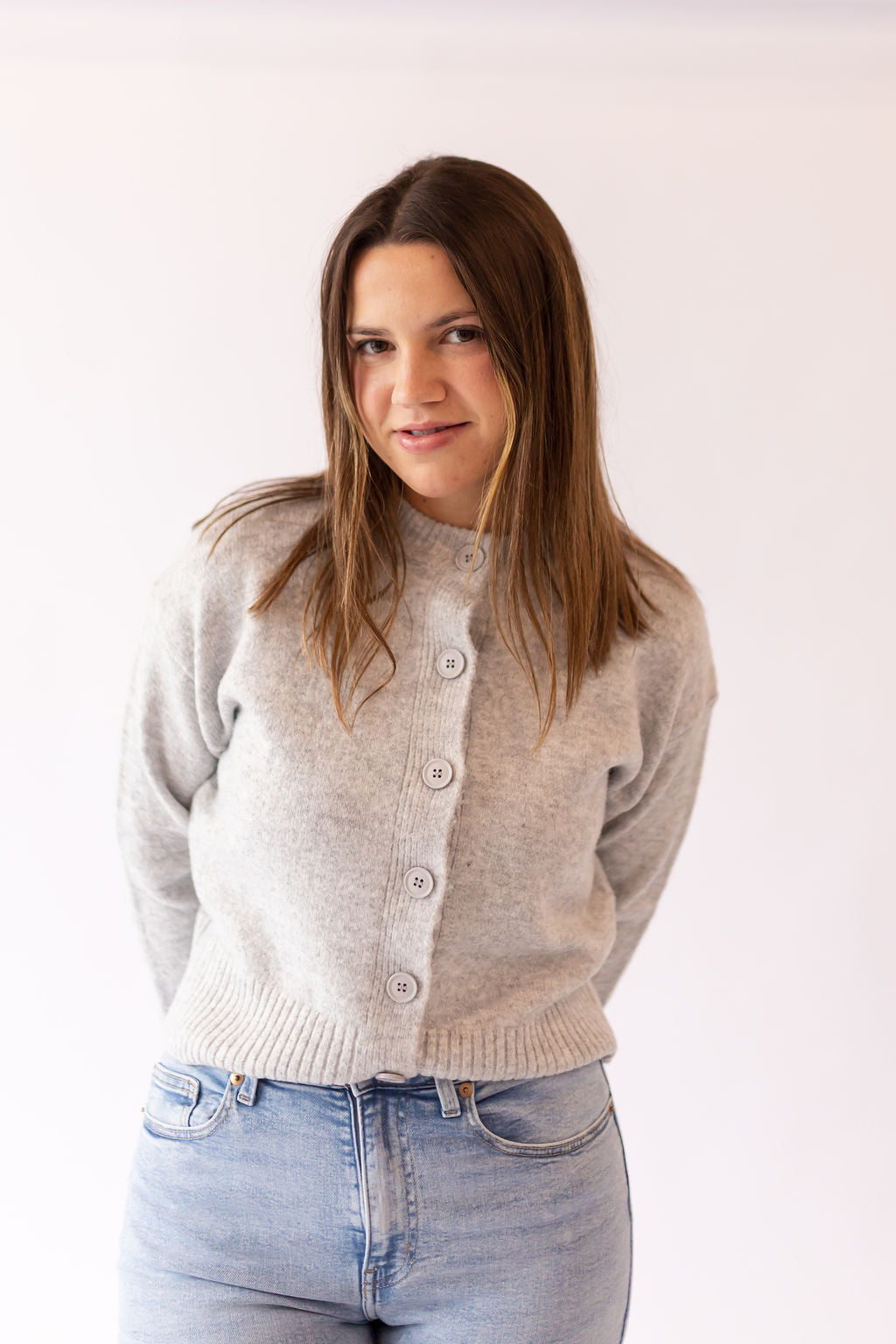 Megan Cardigan -Heather Grey