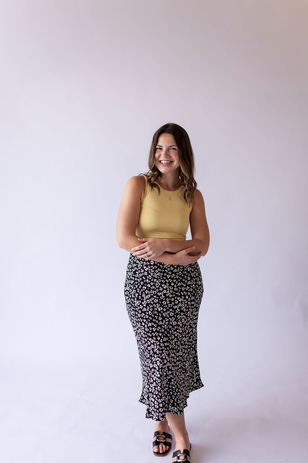 Jenna Midi Skirt -Black