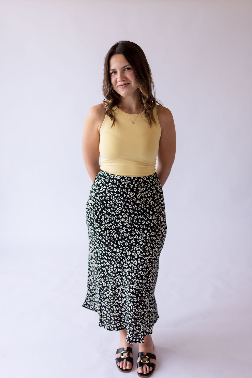 Jenna Midi Skirt -Black