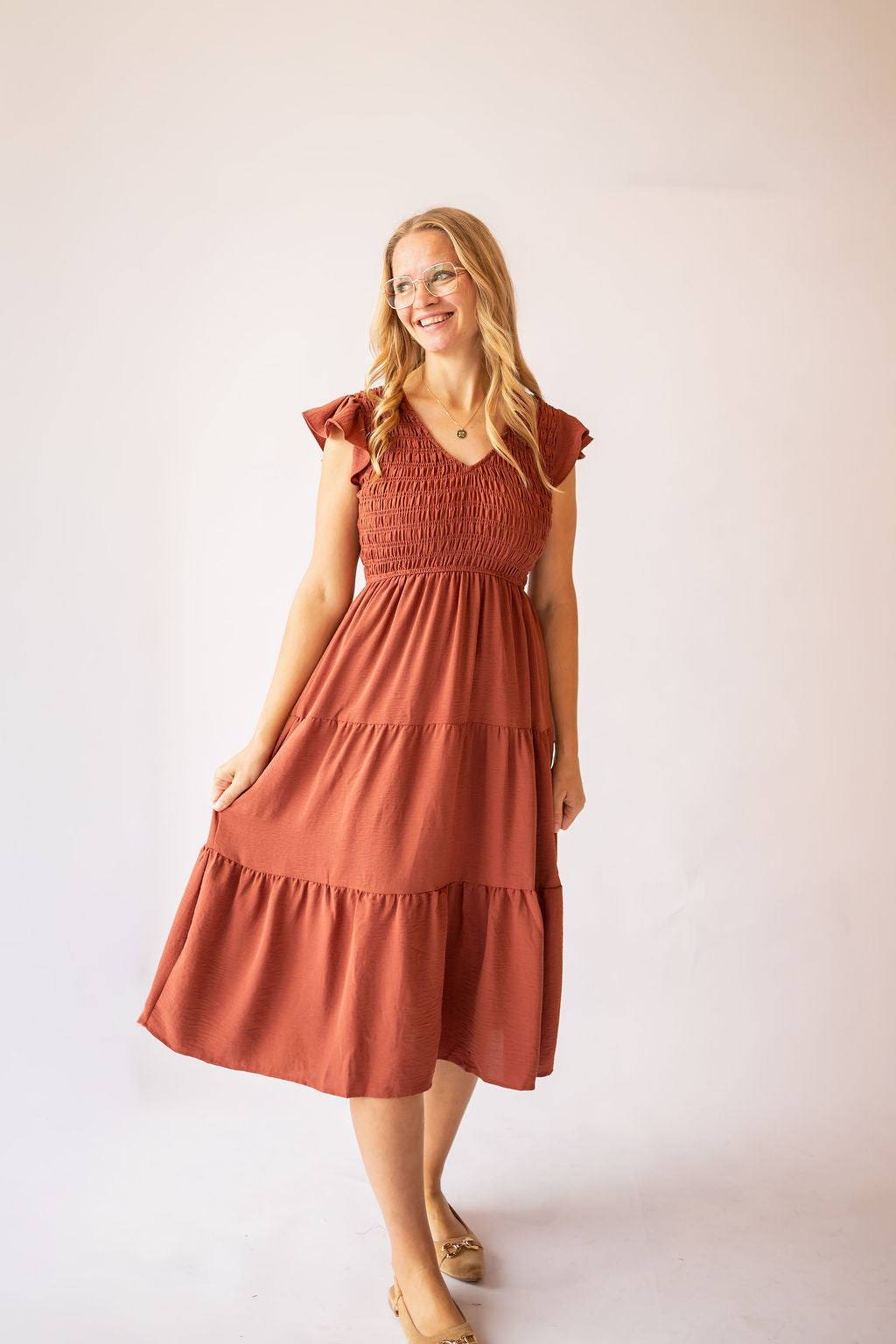 Arenna Tiered Midi Dress