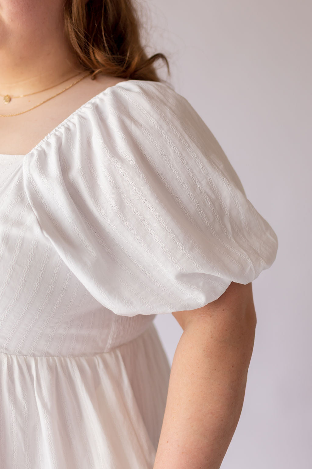 Poppy Dress in White -Plus