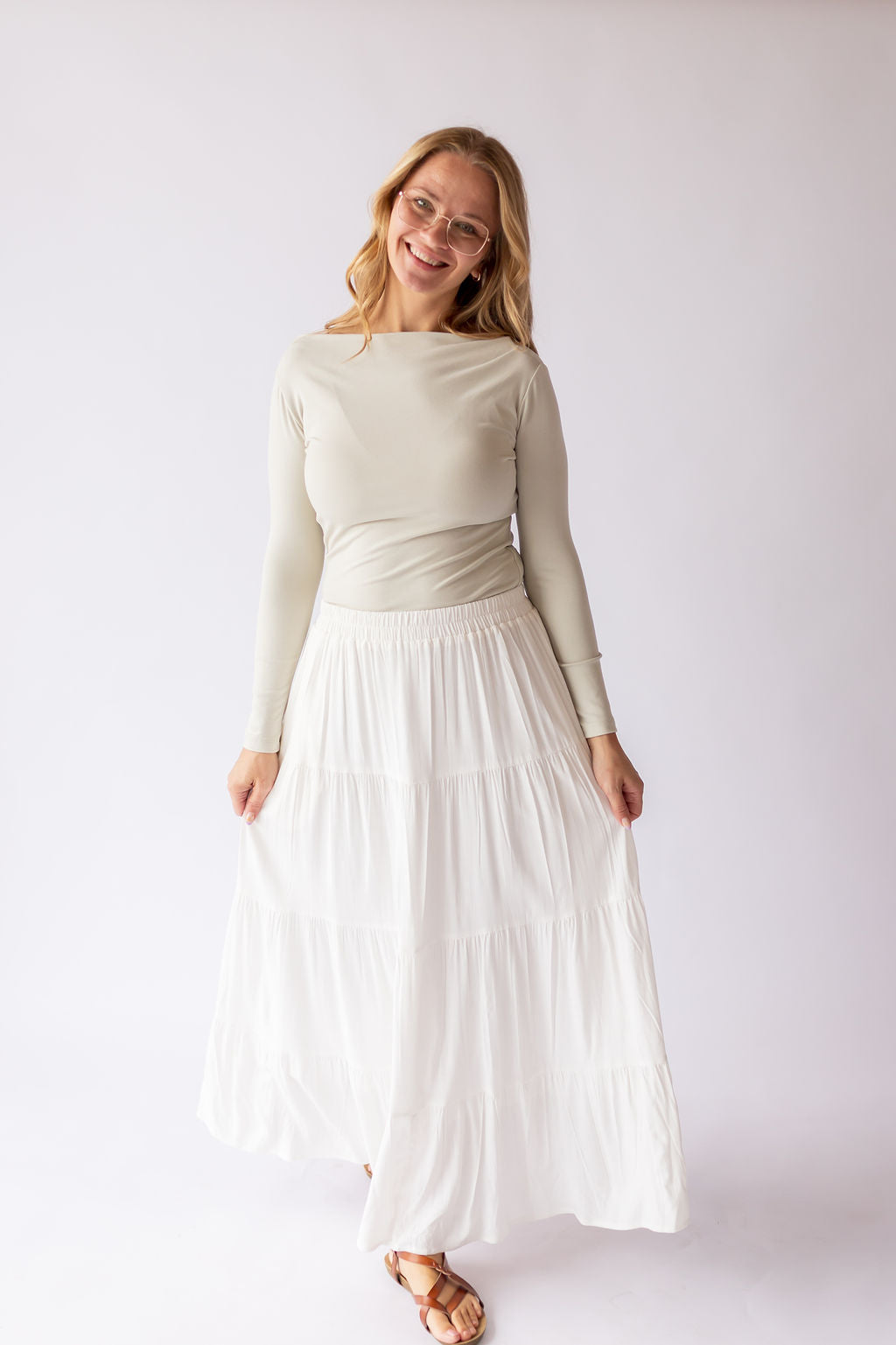Addison Maxi Skirt -White