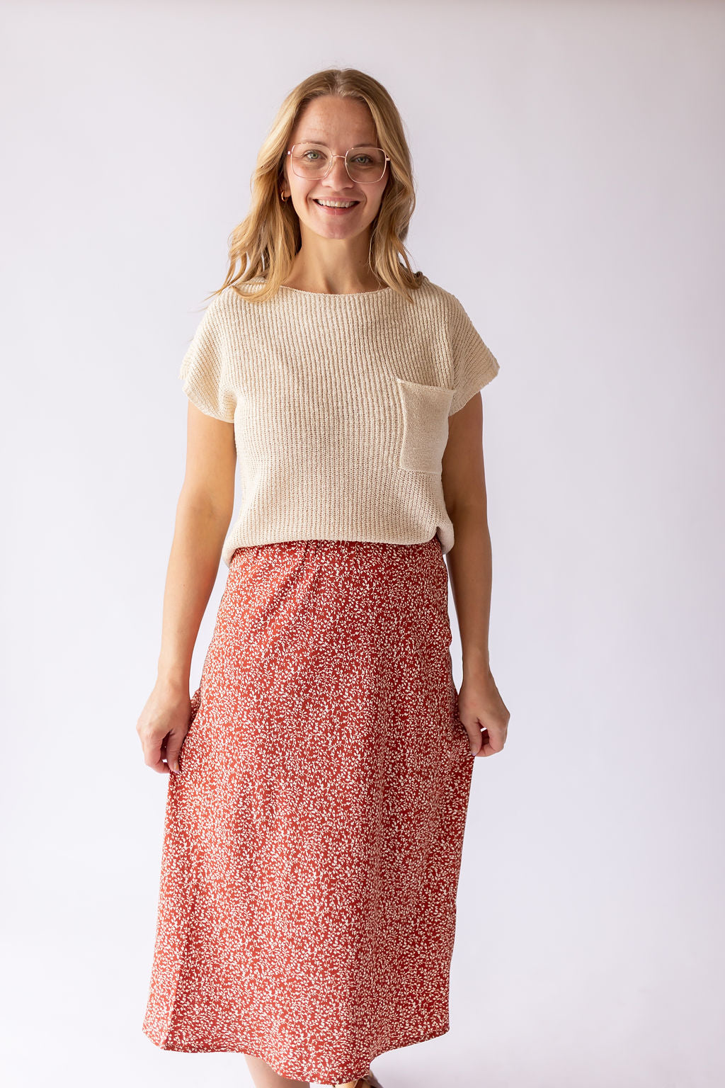 Hailey Midi Skirt -Orange