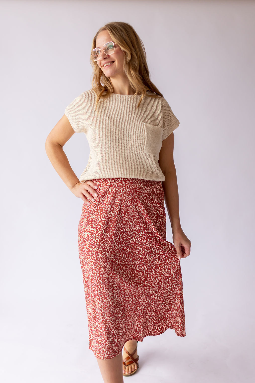 Hailey Midi Skirt -Orange