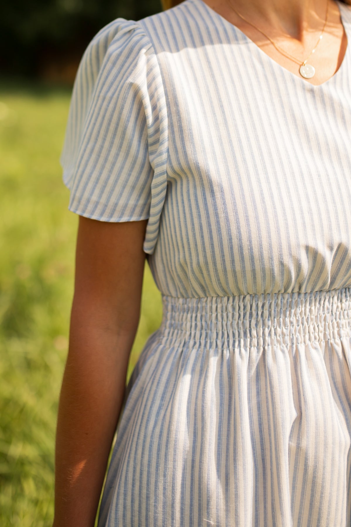 Isabella Striped Maxi Dress -Blue