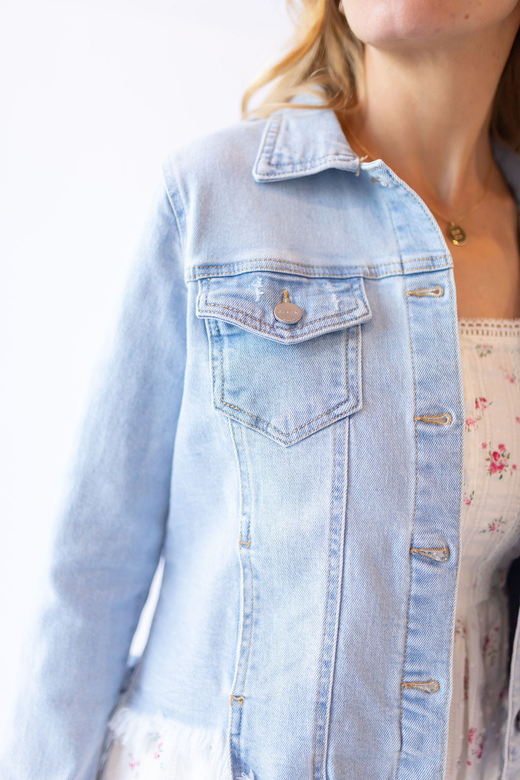 Fray Hem Denim Jacket
