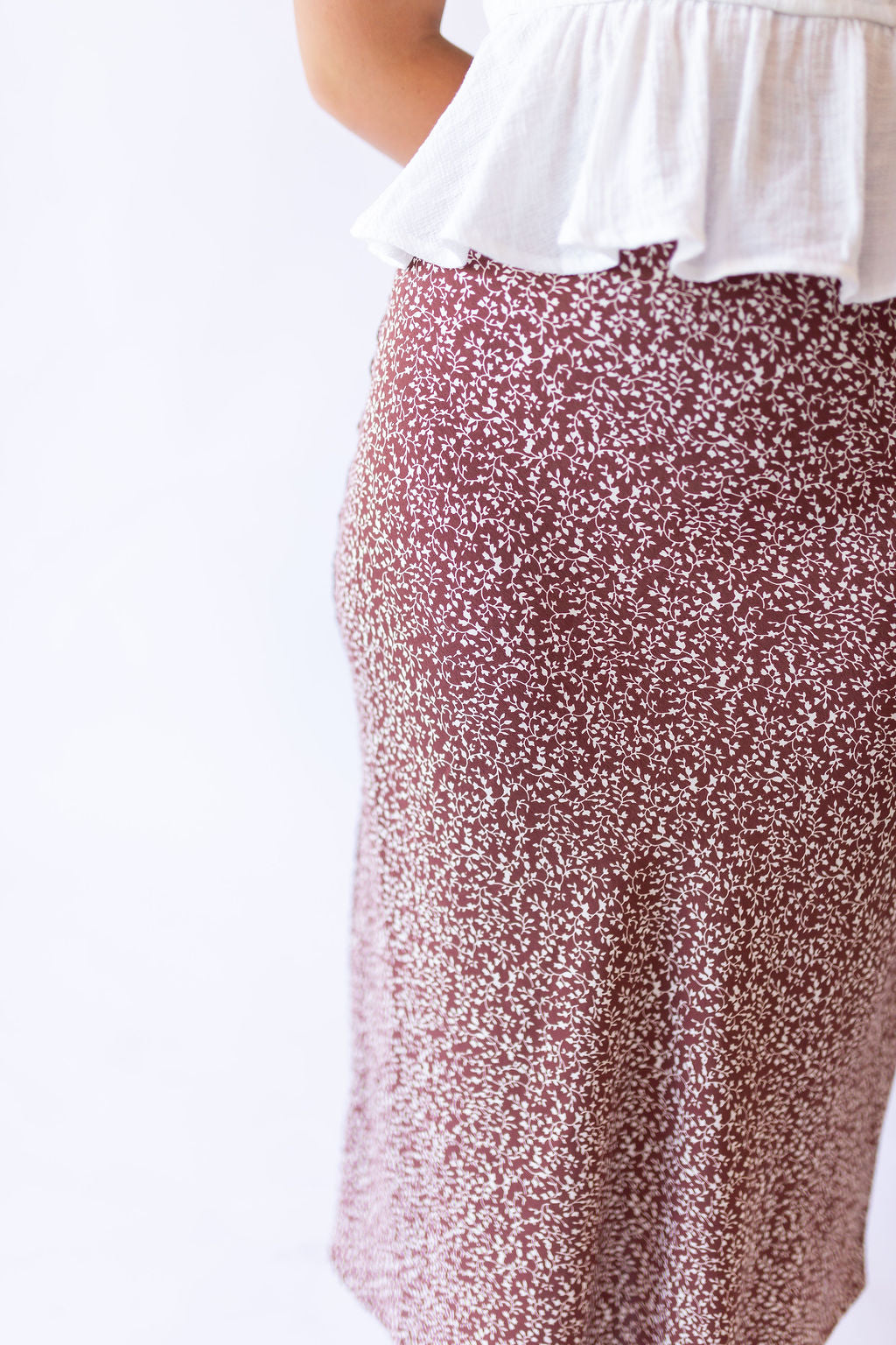 Hailey Midi Skirt -Brown