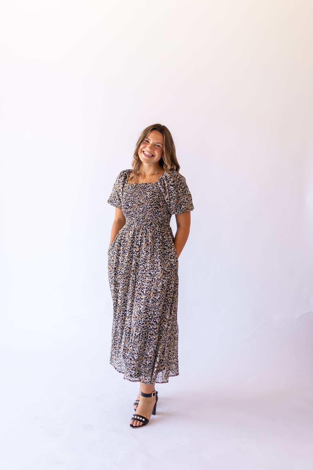 Indigo Dress in Mossy Pebbles -Plus