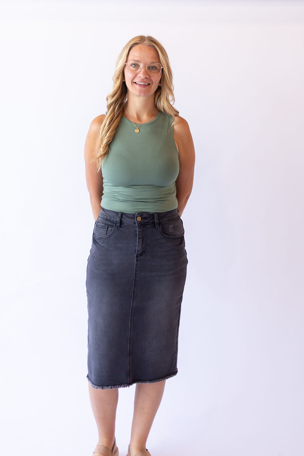 Double Lined Tank Top -Olive