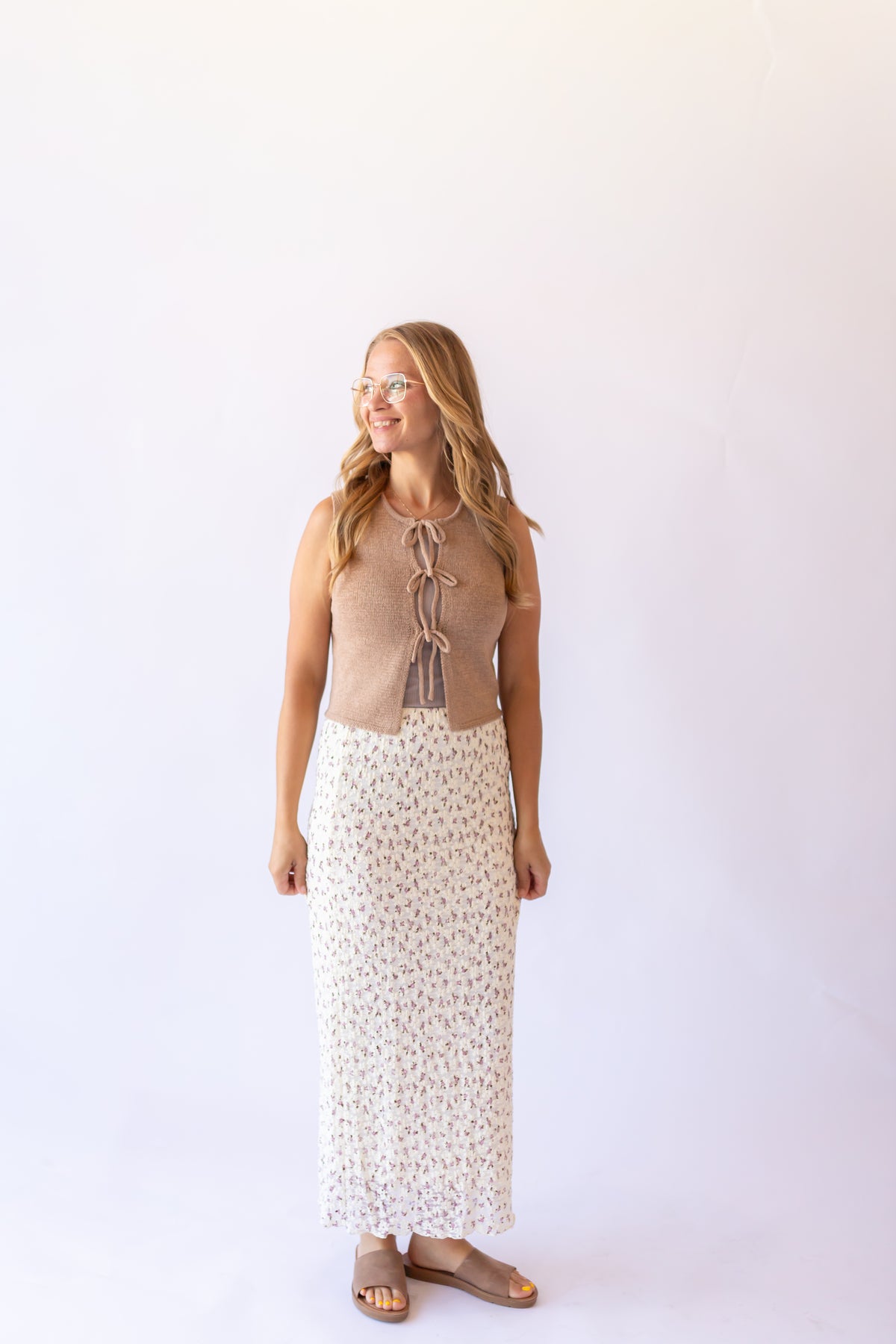 Desirae Floral Maxi Skirt -Purple