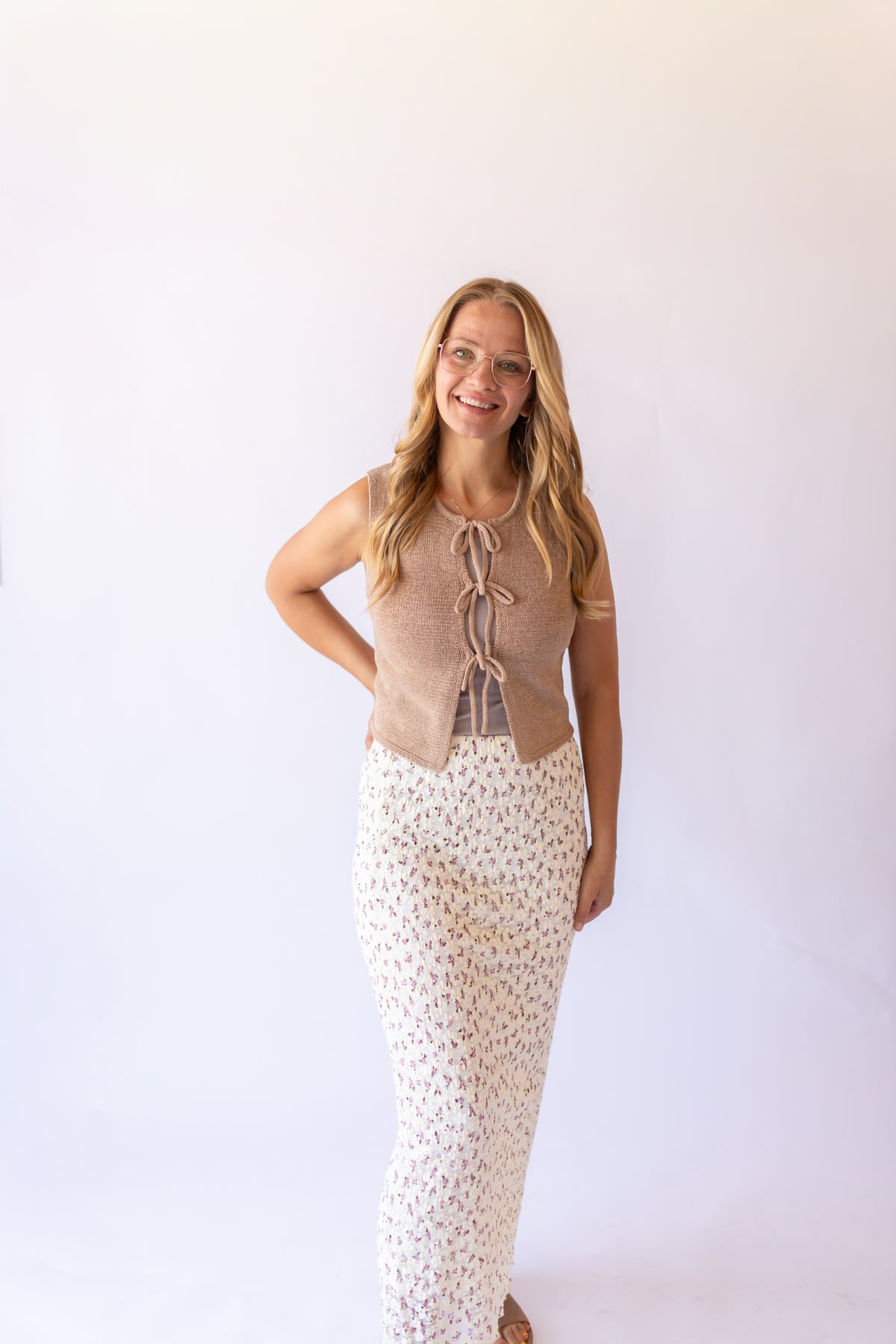 Desirae Floral Maxi Skirt -Purple