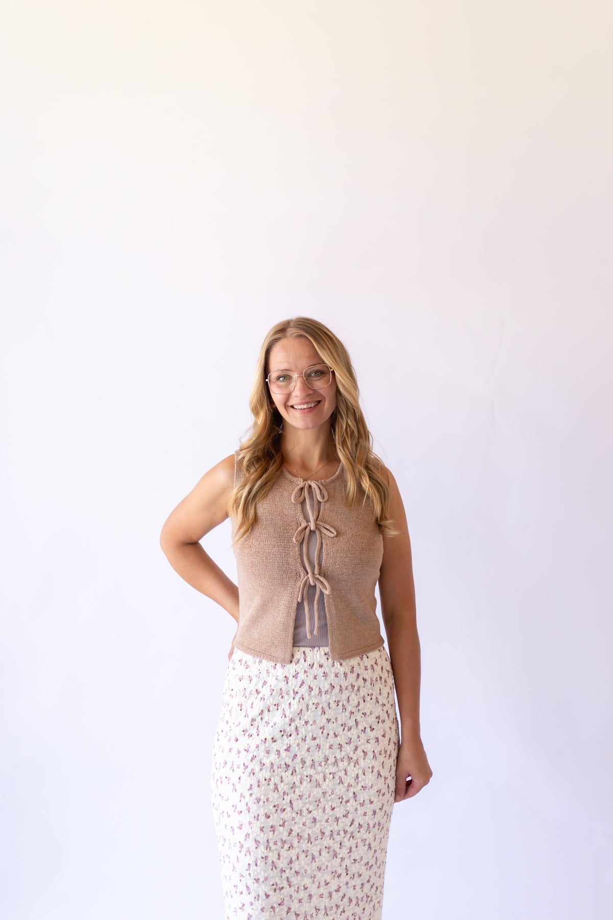 Desirae Floral Maxi Skirt -Purple