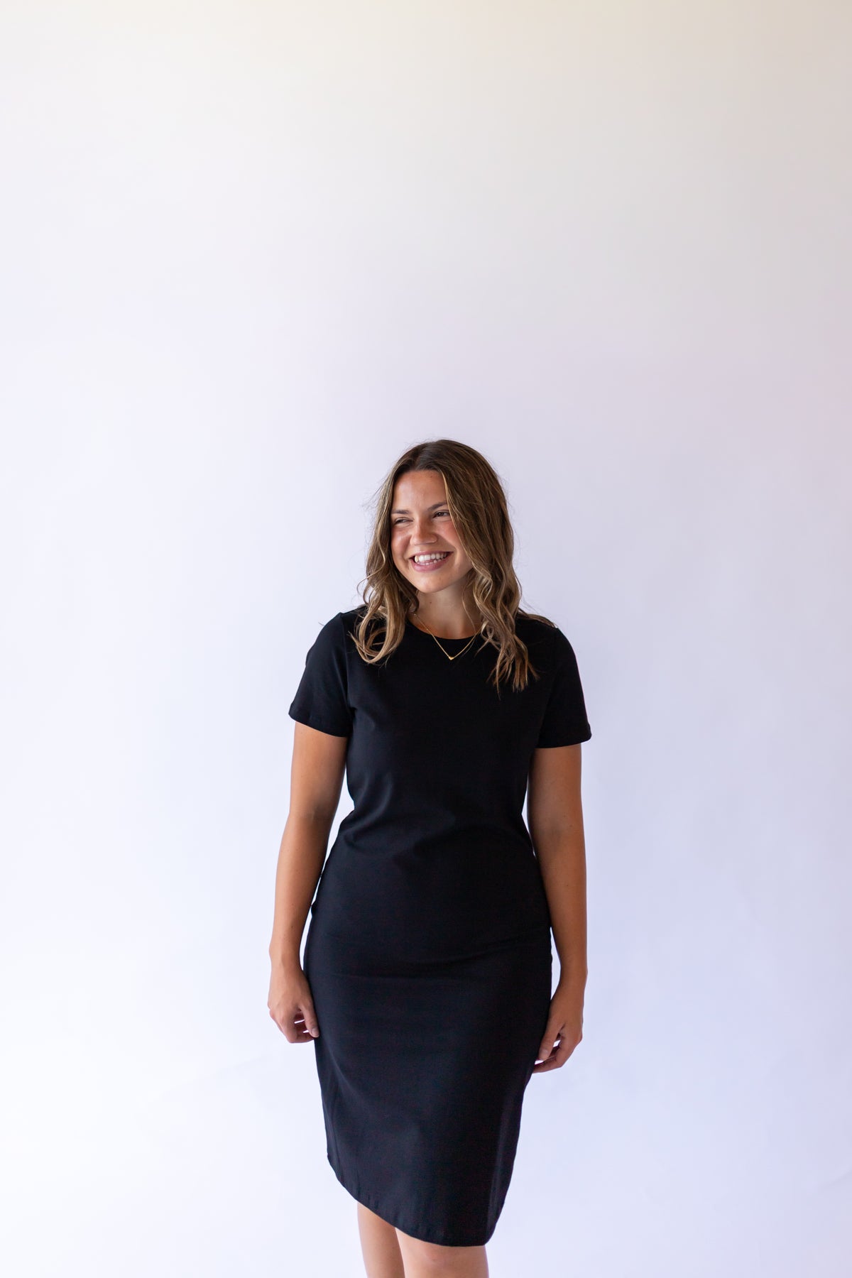 Syd T-Shirt Midi Dress -Black