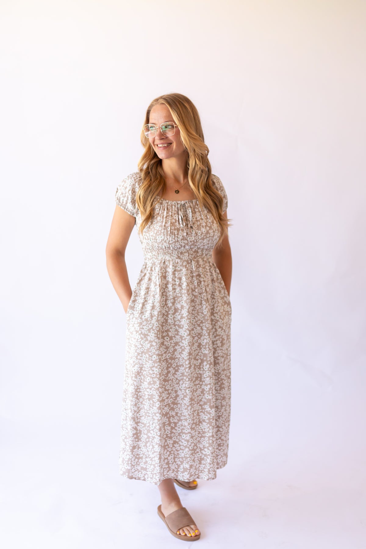 Karina Midi Dress -Taupe