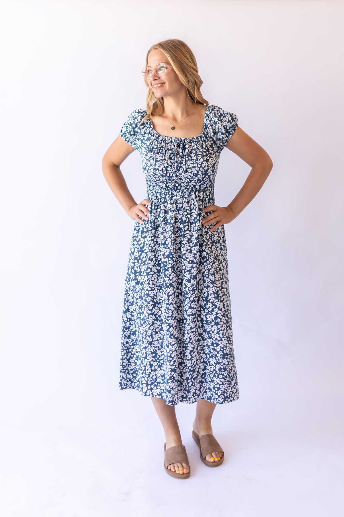 Karina Midi Dress -Blue