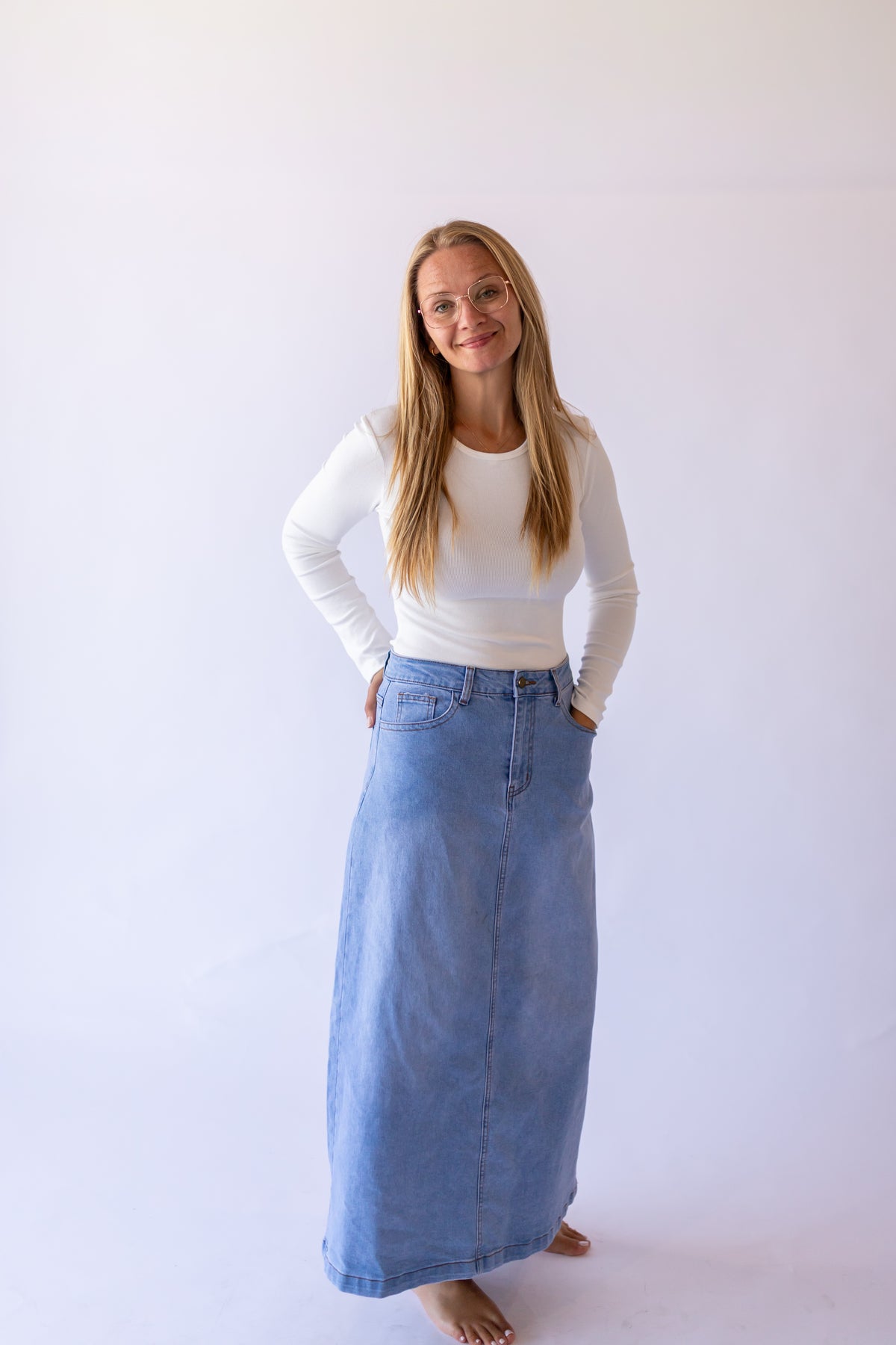 Renee Denim Maxi Skirt