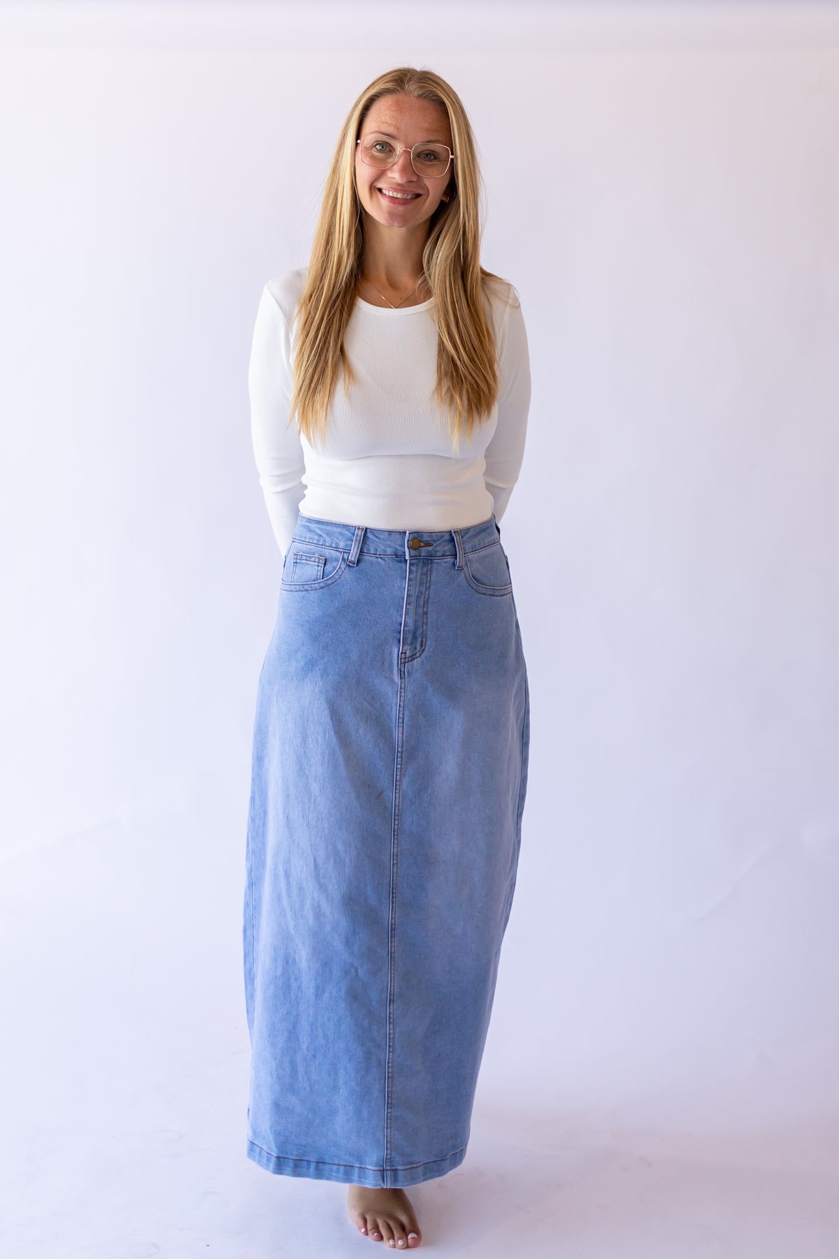 Ribbed Long Sleeve -White