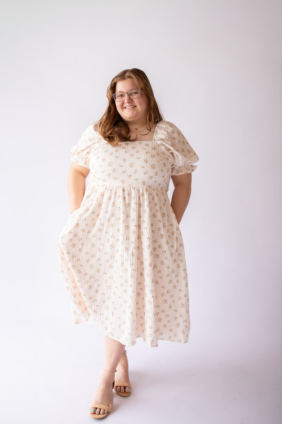 Arlow Dress in Peach Blossom -2x