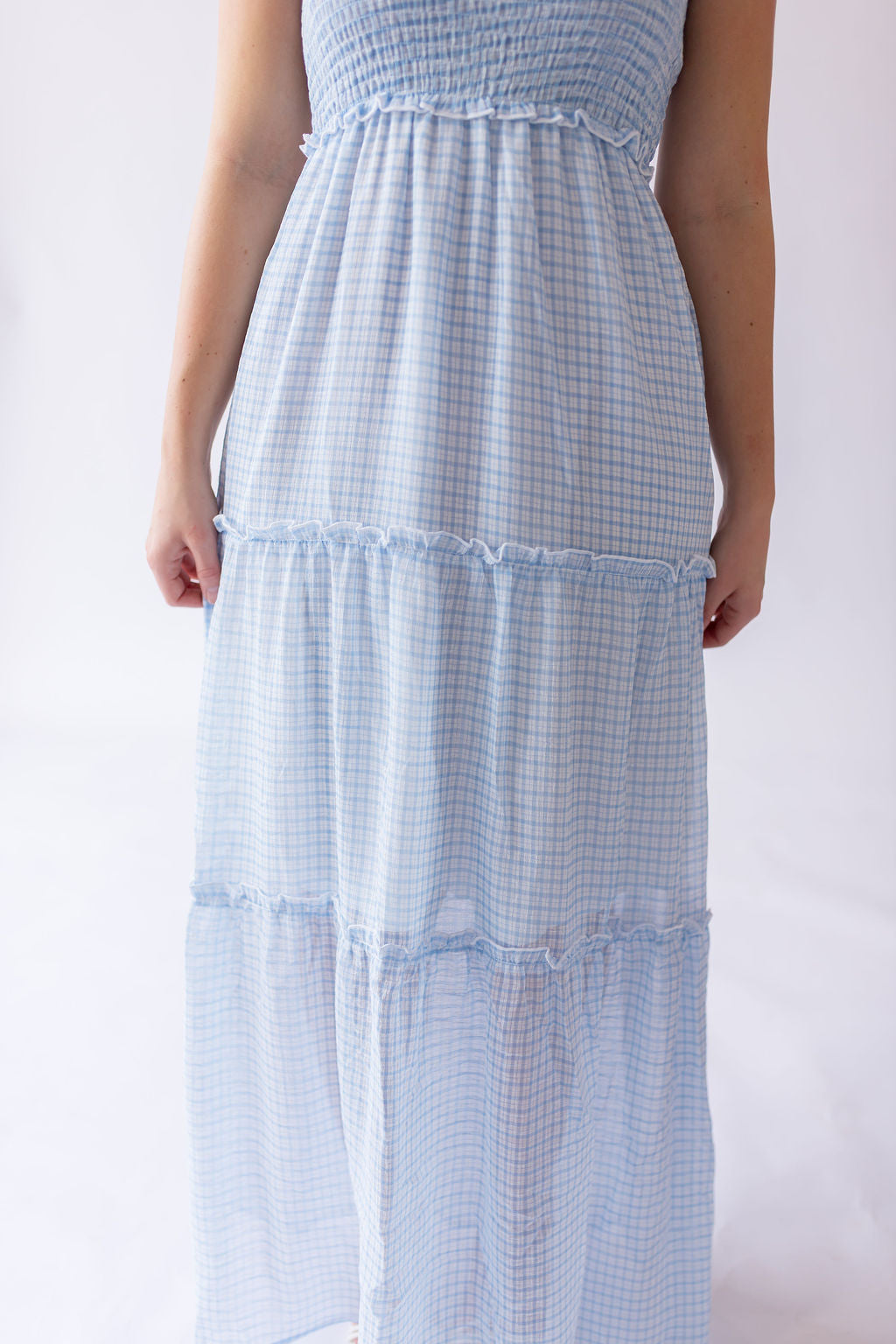 Serenity Gingham Sundress -Blue