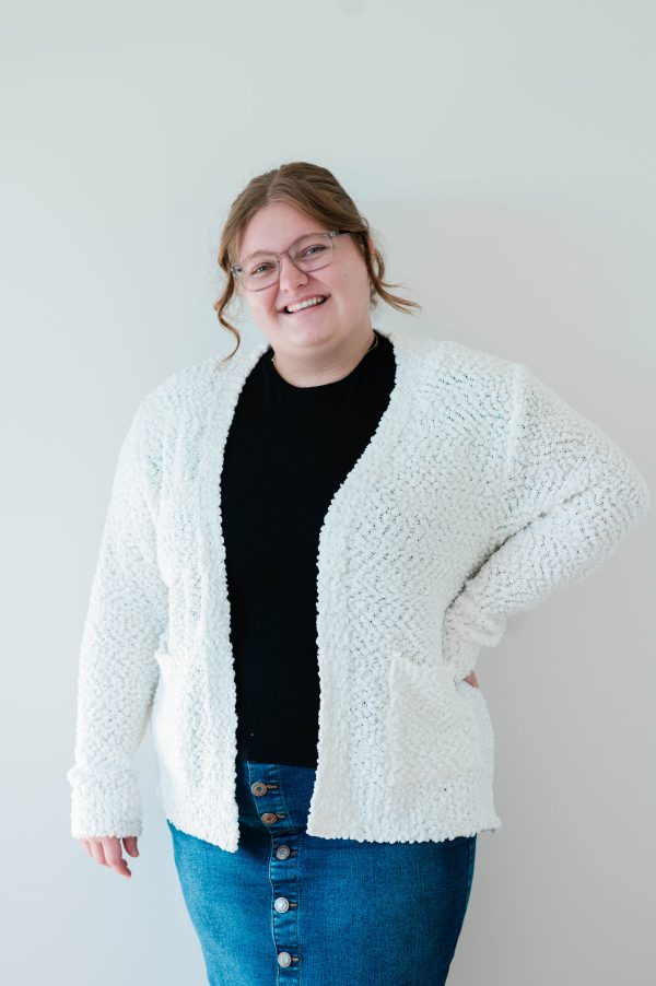 Popcorn Knit Cardigan -Ivory - Image 3